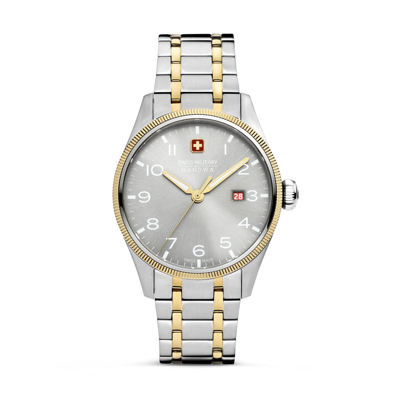 Swiss Military Hanowa Orologio da uomo Analogico Argento/Oro 40 mm Acciaio inossidabile/Oro Bracciali Orologio da uomo Cronografo