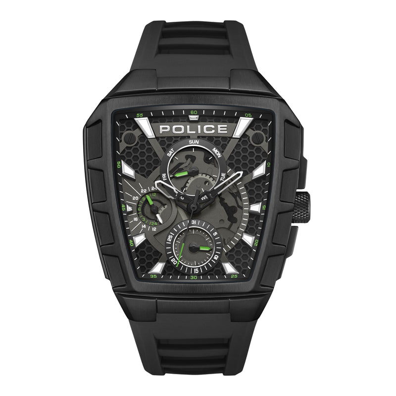 Orologio da uomo Police Cronografo analogico al quarzo Nero Verde 45 mm - Orologio sportivo - Orologio da polso - Economico