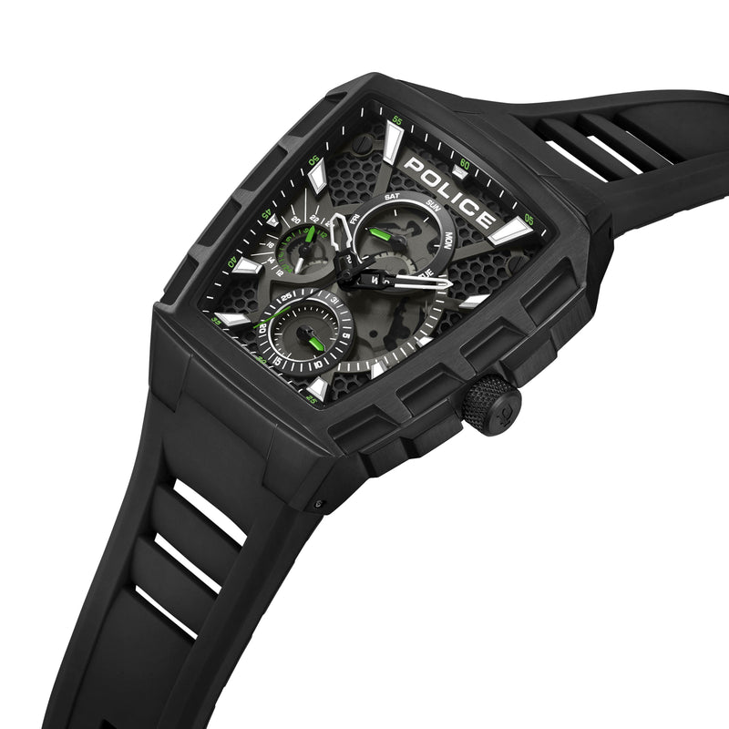 Orologio da uomo Police Cronografo analogico al quarzo Nero Verde 45 mm - Orologio sportivo - Orologio da polso - Economico