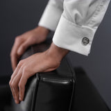 Police Men's Cufflinks Black Stainless Steel Cufflinks for Men - elegant accessory for suit and shirt