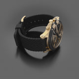 Police Men's Wristwatch Analogue Chronograph Gold/Black 44mm Silicone Strap Men's Watch Chronographs Men's Watches