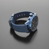 Orologio da uomo Police Cronografo Blu 44 mm Orologio da uomo in acciaio inossidabile/silicone Orologio sportivo con bracciali