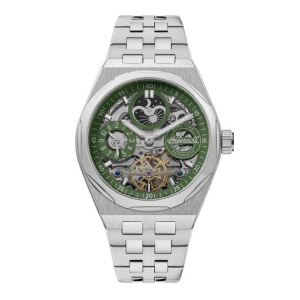 INGERSOLL automatic watch The Broadway Dual Time silver one size men's skeletonized dial 43 I12905