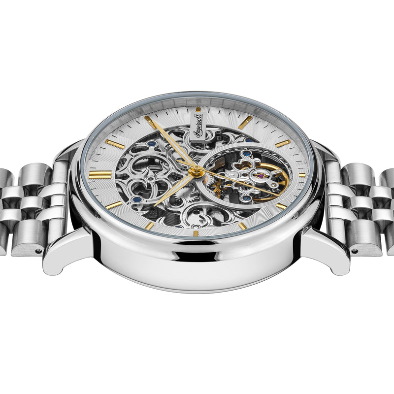 Ingersoll 1892 The Charles Men's Automatic Watch, 44 mm, with Silver Skeleton Dial and Stainless Steel Bracelet I05803B